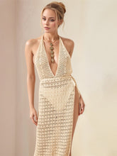 Hollow Out Halter Neck Cover-Up Dress OutfitFlow